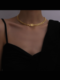 « Descubre el Encanto del Collar de Cadena Gargantilla de Acero Inoxidable 316L Chapado en Oro – Chris »